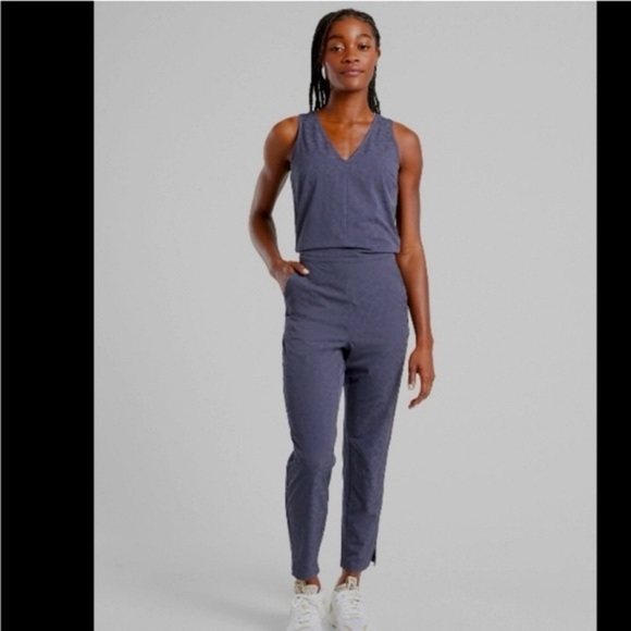 Athleta Brooklyn Textured Jumpsuit- Medieval Violet Leopard- Size 2 - Picture 1 of 8